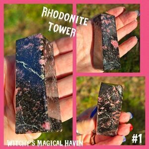 Rhodonite Gemstone Tower, 180g